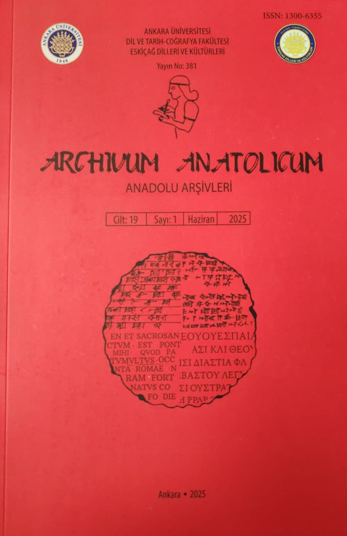 Archivum Anatolicum 19/1 / Anadolu Arşivleri 19/1 - 2025 Archivum Anatolicum 19/1 / Anadolu Arşivleri 19/1 - 2025