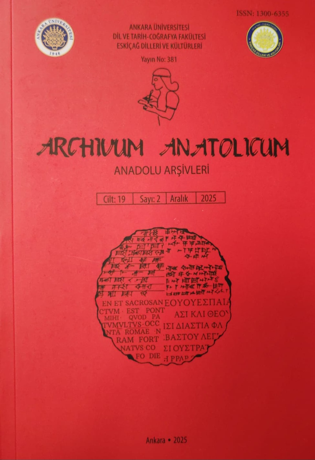 Archivum Anatolicum 19/2 / Anadolu Arşivleri 19/2 - 2025 Archivum Anatolicum 19/2 / Anadolu Arşivleri 19/2 - 2025