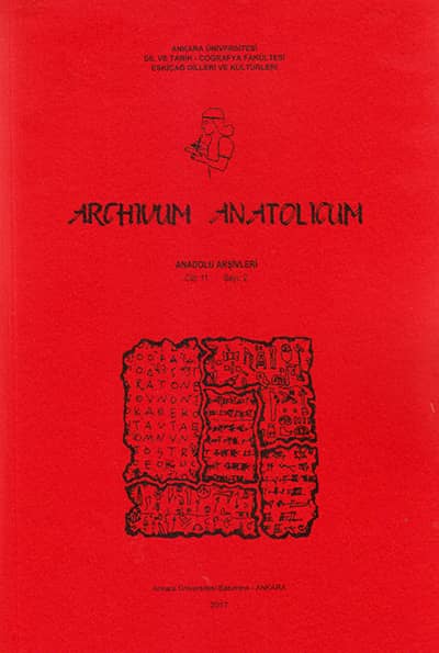Archivum Anatolicum / Anadolu Arşivleri 11/2