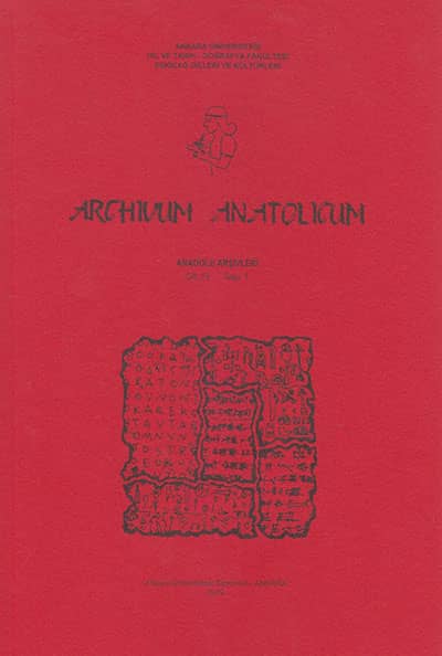 Archivum Anatolicum / Anadolu Arşivleri 13/1