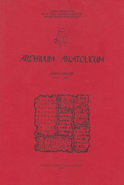 Archivum Anatolicum / Anadolu Arşivleri 13/2