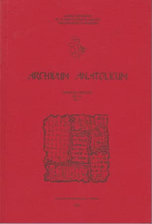 Archivum Anatolicum / Anadolu Arşivleri 8/1