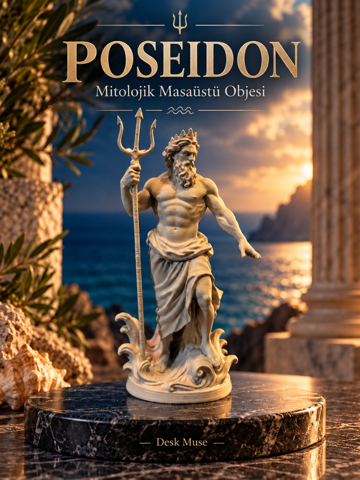 Denizlerin Tanrısı Poseidon – Mitolojik Masaüstü Obje Denizlerin Tanrısı Poseidon – Mitolojik Masaüstü Obje