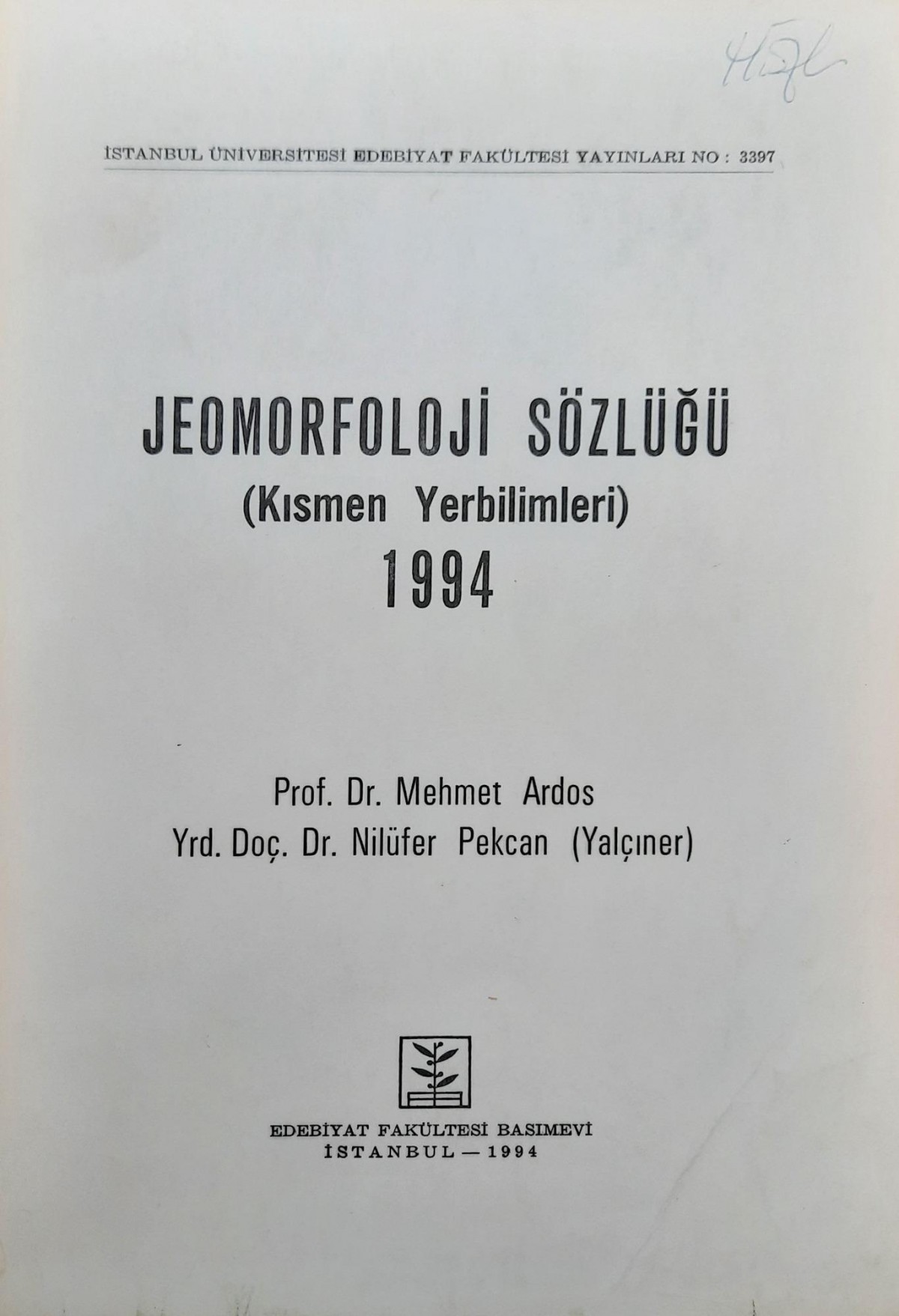 Jeomorfoloji Sözlüğü