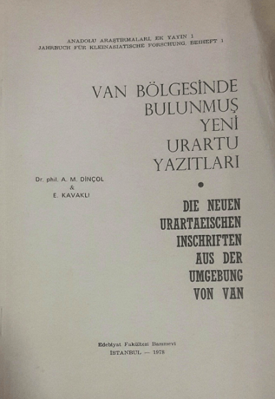 Van Bölgesinde Bulunmuş Yeni Urartu Yazıtları
