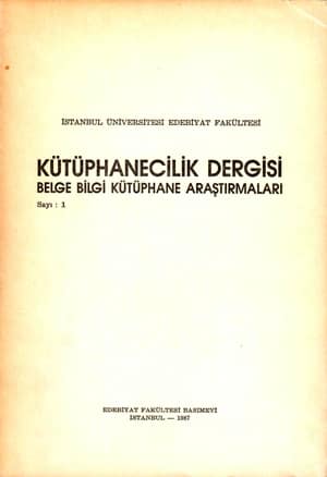 Kütüphanecilik Dergisi 1 Belge Bilgi Kütüphane Araştırmaları