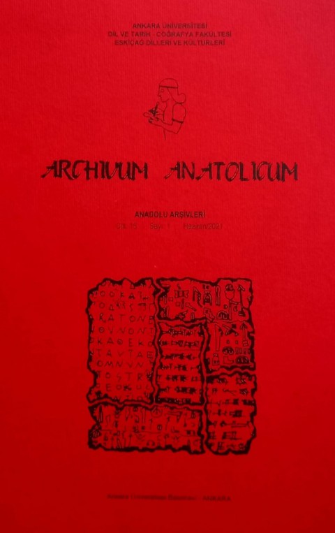 Archivum Anatolicum / Anadolu Arşivleri 15/1