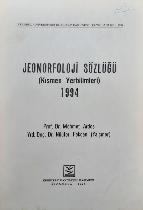 Jeomorfoloji Sözlüğü