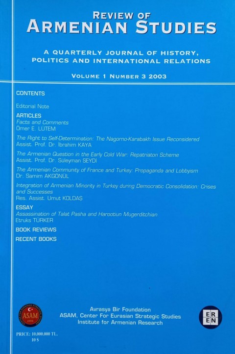 Review of Armenian Studies Volume 1 Number 3 2003