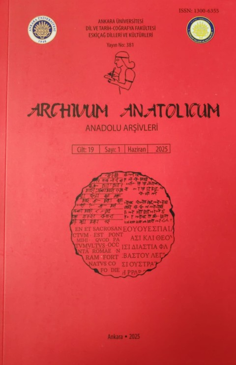 Archivum Anatolicum 19/1 / Anadolu Arşivleri 19/1 - 2025