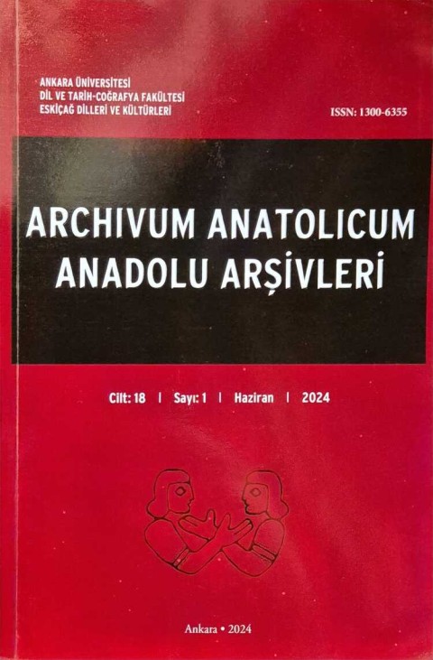 Archivum Anatolicum 18/1 / Anadolu Arşivleri 18/1 - 2024