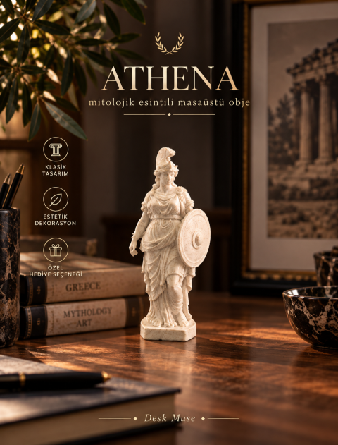 Athena Heykeli Masaüstü Dekoratif Obje