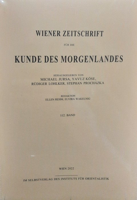 Wiener Zeitschrift für die Kunde des Morgenlandes 112. Band
