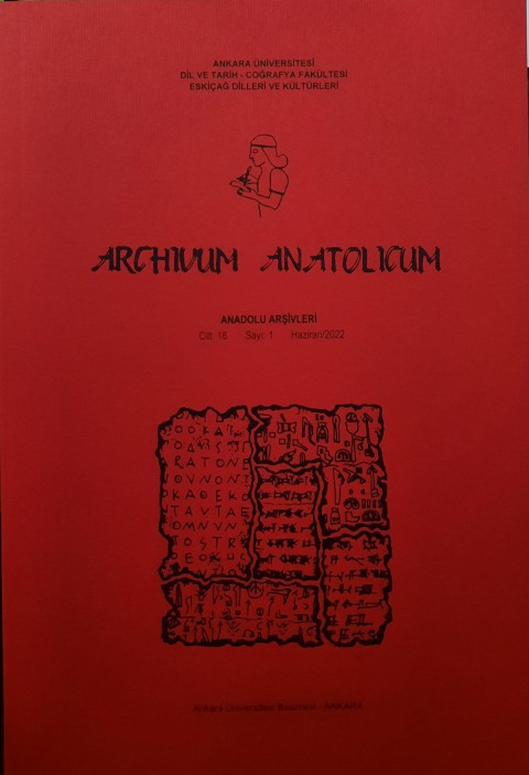 Archivum Anatolicum / Anadolu Arşivleri 16/1