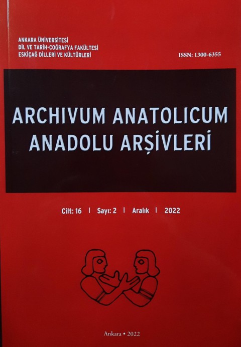 Archivum Anatolicum / Anadolu Arşivleri 16/2