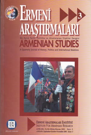 Ermeni Araştırmaları Sayı 3 - Üç Aylık Tarih, Politika ve Uluslararası İlişkiler Dergisi