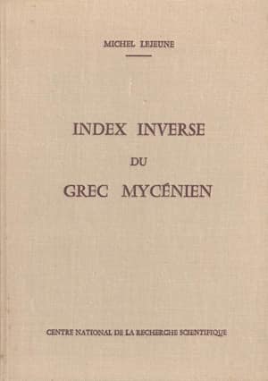 Index Inverse du Grec Mycénien