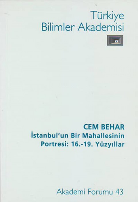 İstanbul'un Bir Mahallesinin Portresi: 16.-19. Yüzyıllar
