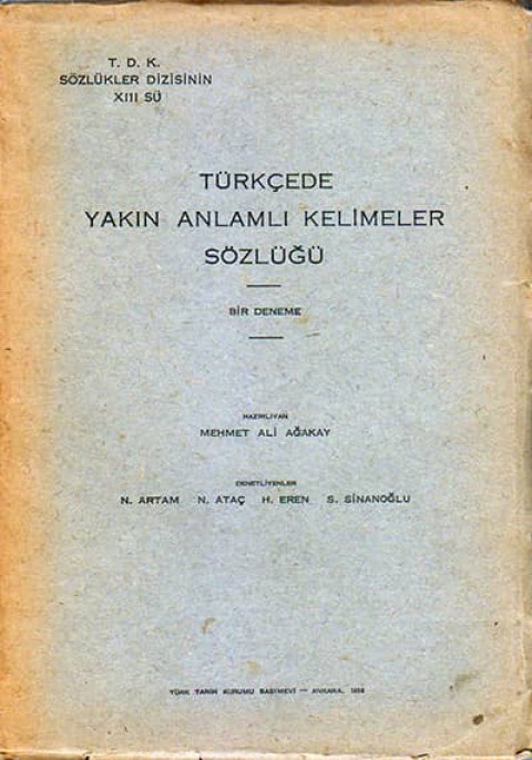 Türkçede Yakın Anlamlı Kelimeler Sözlüğü